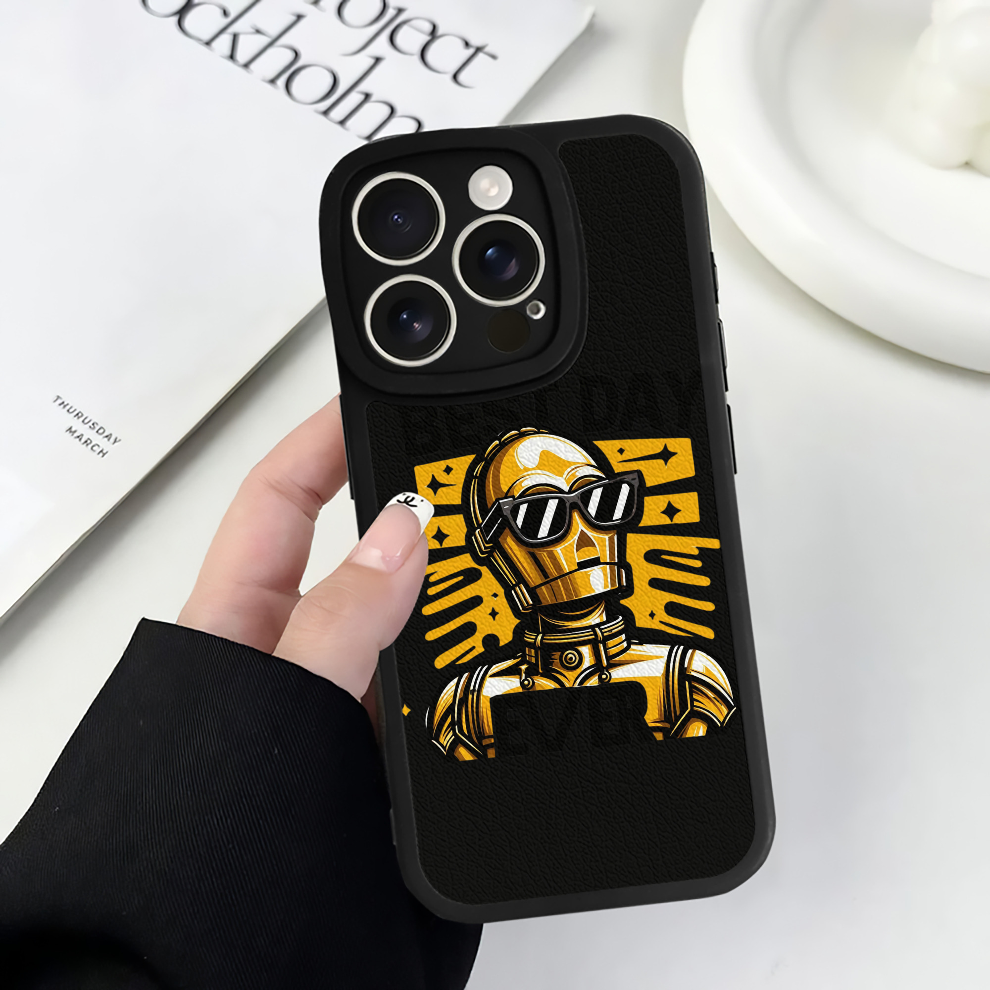 （画像用） スター・ウォーズ Star Wars 【iPhone 16シリーズ対応】シリコンスマホケース（レザー調） 材質：シリコン